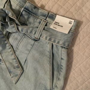Express high rise jean shorts